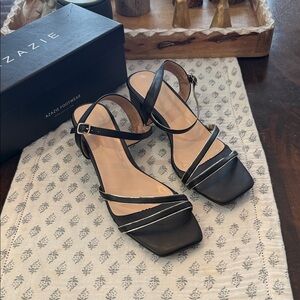 NWT Azazie Women's Black Strappy Heels Size EU 41 ( 9.5)